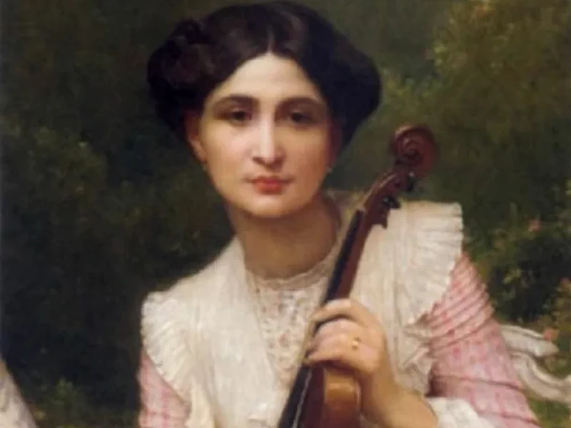 1849-Lon Paul Joseph Robert - Giovane donna che tiene in mano un violino